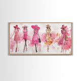 Fashion Sketch Canvas Print Pink Wall Art Whimsical Decor Fashionista Gift Idea Artistic Living Room Accent Modern Feminine Aesthetic
