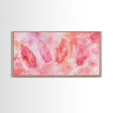 Soft Pink Feathers Canvas Print Whimsical Art Light Pink Wall Art Skinny Wall Art Minimalist Art Above Sofa Rustic Decor