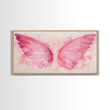 Angel Wings Canvas Print Whimsical Art Light Pink Wall Art Angel Art Prints Bedroom Decor Above Bed Wall Art Gift Idea