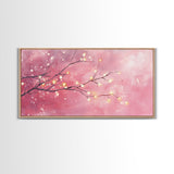 Light Pink Cherry Blossom Canvas Print | Cherry Blossom Painting | Sakura Wall Art | Nature Inspired Art | Bedroom Above Bed Decor