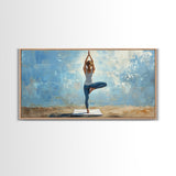 Yoga Tree Pose Canvas Print Zen Serenity Wall Art Minimalist Living Room Neutral Modern Home Decor Therapy Art Unique Gift Idea