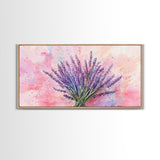 Lavender Bouquet Canvas Print, Purple and Pink Wall Art, Rustic Farmhouse Art, Botanical Painting, Above Bed or Guest Room Decor