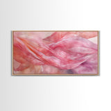 Sheer Pink Fabric Abstract Painting as Light Pink Wall Art Aesthetic on Framed Canvas Print, Modern Bedroom or Living Room Accent