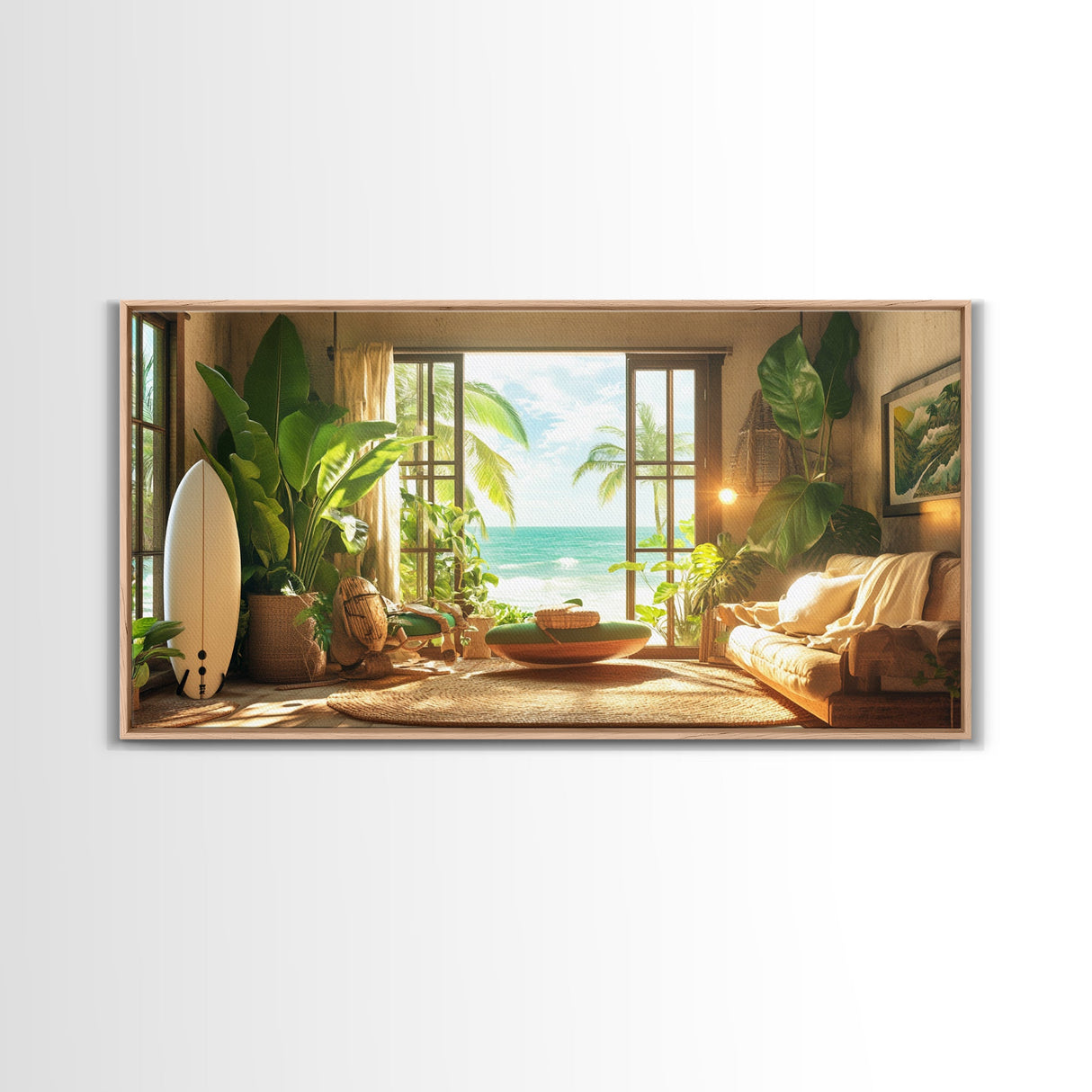 Surfside View Canvas Print Coastal Cowgirl Wall Art Tropical Beach Room Decor Nautical Wall Art Living Room Art Farmhouse Art Gift Idea