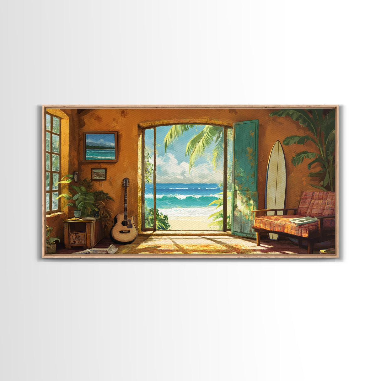 Ocean Retreat Canvas Print Coastal Decor Rustic Nautical Wall Art Above Sofa Art Tropical Beach Room Art Farmhouse Art Gift Idea