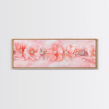 Cherry Blossom Canvas Print with Delicate Pearl Accents, Romantic Light Pink Wall Art for Bedroom or Coastal Wedding Decor