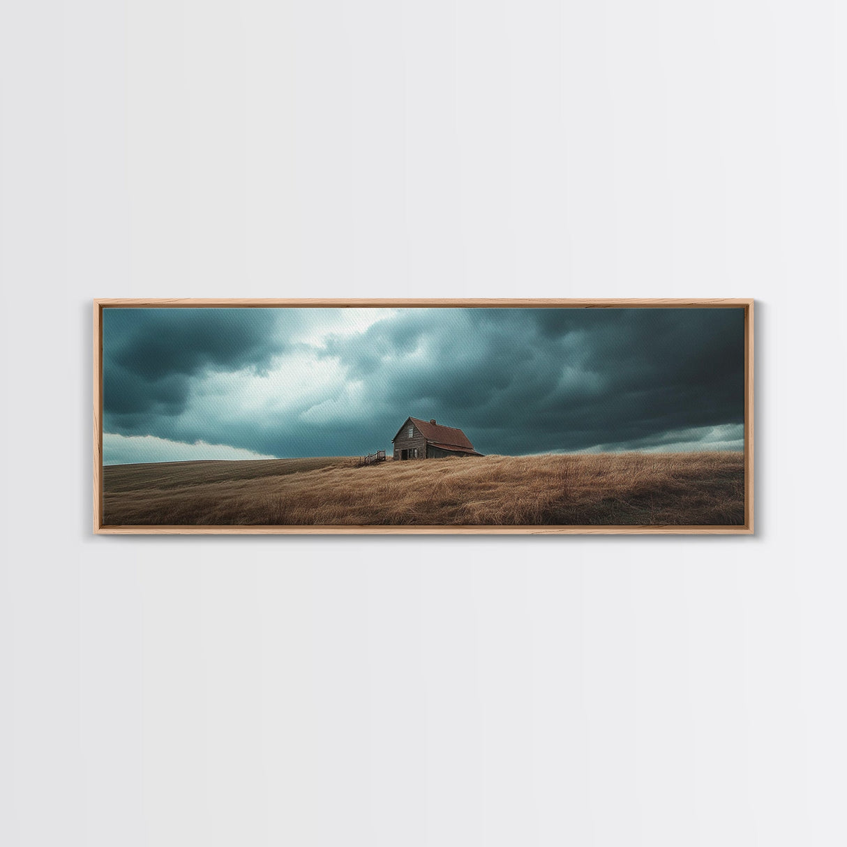 Rustic Barn Framed Canvas Print Smoky Mountain Art Autumn Farmhouse Wall Art Rustic Landscape Painting Guest Room Artwork Decor