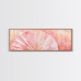 Framed Canvas Print Light Pink Abstract Fan Art Coastal Cowgirl Wall Art Minimalist Rustic Decor Living Room Art Horizontal Painting