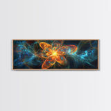 Fiery Blossom Framed Canvas Print Blossom Painting Artwork Nature-Inspired Wall Art Living Room Horizontal Decor