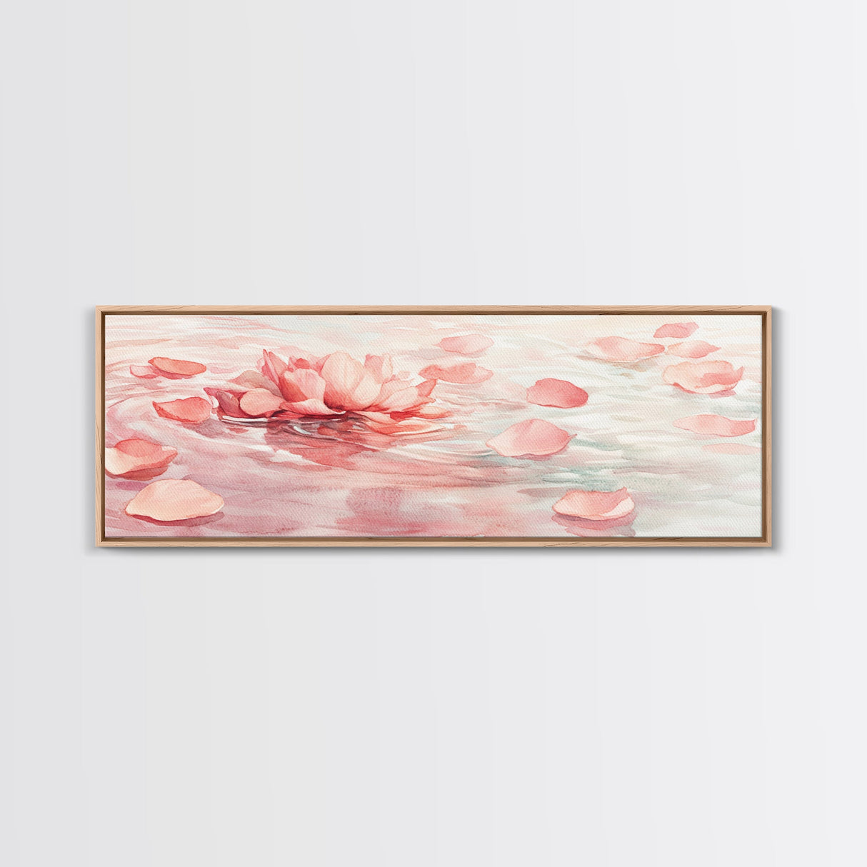 Lotus Petal Canvas Print, Wabi Sabi Wall Art, Light Pink Nature-Inspired Art, Bedroom or Yoga Room Decor, Serene Feminine Artwork