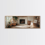 Framed Canvas Print Cozy Farmhouse Art Rustic Decor Wicker Charm Living Room Above Sofa Wall Art Warm Tones Gift Idea