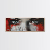 Moody Abstract Canvas Print Framed, Dark Romance Painting Wall Art, Unique Portrait Artwork Gift Idea Modern Home Decor Accent