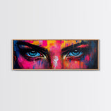 Vibrant Eyes Abstract Canvas Print, Modern Whimsical Wall Art, Colorful Art Gift Idea Bedroom Boho Artistic Expression Decor