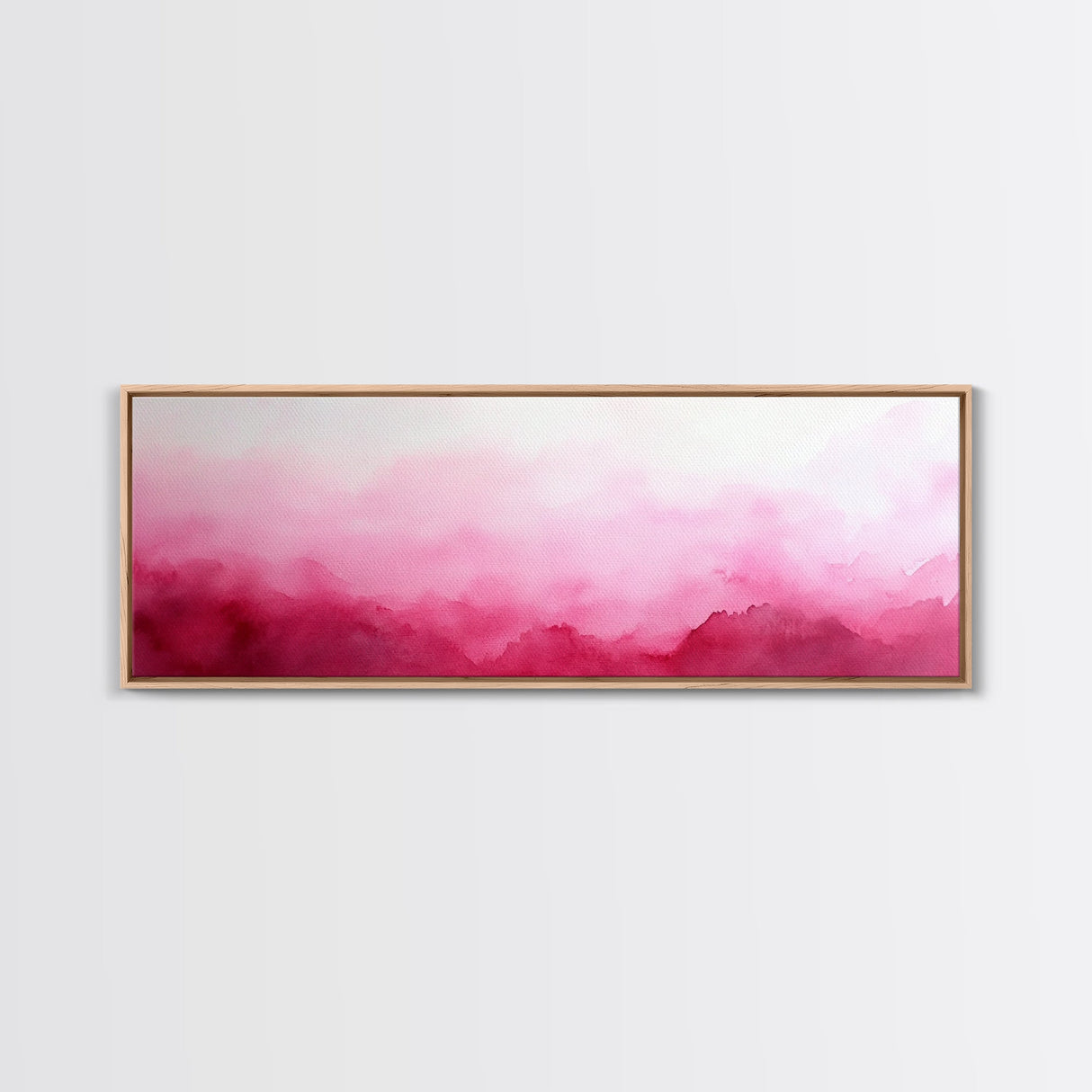 Soft Gradient Canvas Print Horizontal Light Pink Wall Art Minimalist Boho Bedroom Rustic Farmhouse Decor Above Bed Pastel Design