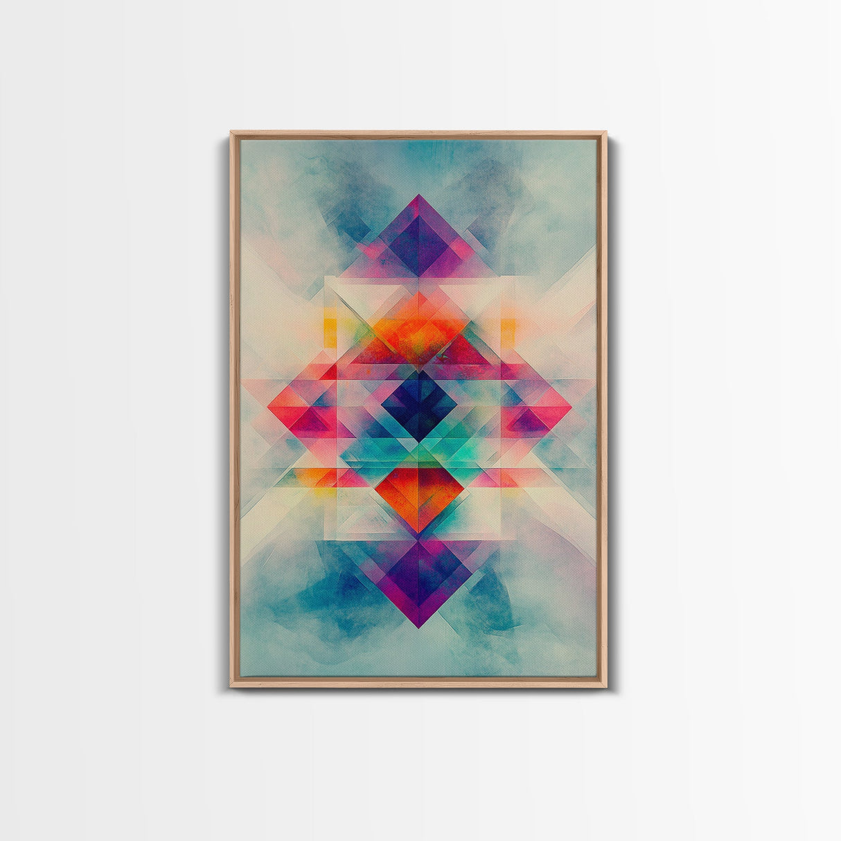 Sacred Geometry Art Framed Canvas Print Sacred Patterns Wall Decor Moody Abstract Geometric Wall Art Living Room Zen Artwork Gift