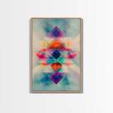 Sacred Geometry Art Framed Canvas Print Sacred Patterns Wall Decor Moody Abstract Geometric Wall Art Living Room Zen Artwork Gift