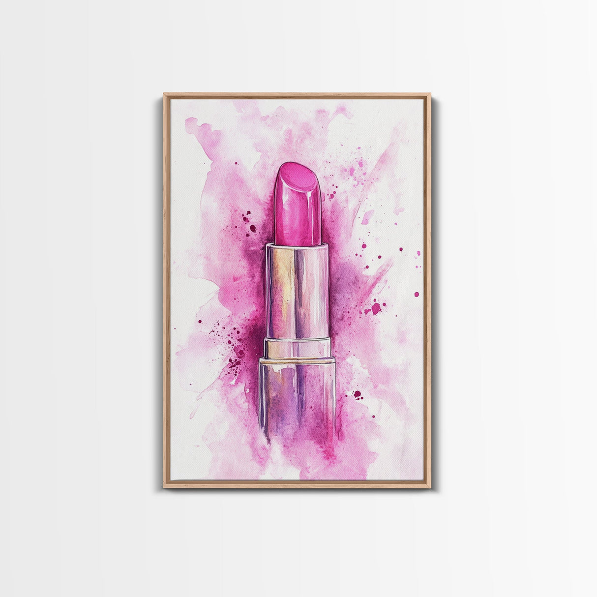 Pink Lipstick Canvas Print Whimsical Art Pink Abstract Artwork Living Room Wall Art Wabi Sabi Painting Light Pink Dorm Decor