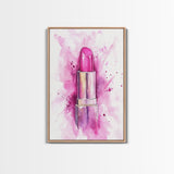 Pink Lipstick Canvas Print Whimsical Art Pink Abstract Artwork Living Room Wall Art Wabi Sabi Painting Light Pink Dorm Decor