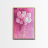 Pink Balloons Canvas Print, Whimsical Art, Pink Abstract Art, Party Wall Art, Light Pink Wall Art, Living Room Art, Artistic Decor, Gift Idea