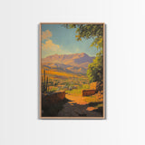 Rustic Mountain Landscape Framed Canvas Print Southwest Wall Art Above Sofa Rustic Decor Gift Idea Living Room Art Landscape Painting