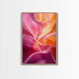 Fluid Pink Orange Canvas Print Featuring Bright Abstract Art Nouveau Style, Perfect Living Room Wall Art and Wabi Sabi Aesthetic