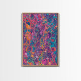 Psychedelic Swirls Abstract Framed Canvas Print Colorful Moody Art Sacred Geometry Wall Art Living Room Boho Decor