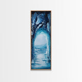 Ice Cave, Seascape Painting, Nautical Decor, Coastal Landscape Art, Blue and Green Wall Art, Abstract Art, Framed Canvas Print