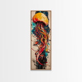 Jellyfish Painting, Ocean Art, Moody Art, Nautical Decor, Coastal Cowgirl Wall Art, Christmas, Framed Canvas Print, Bedroom Art