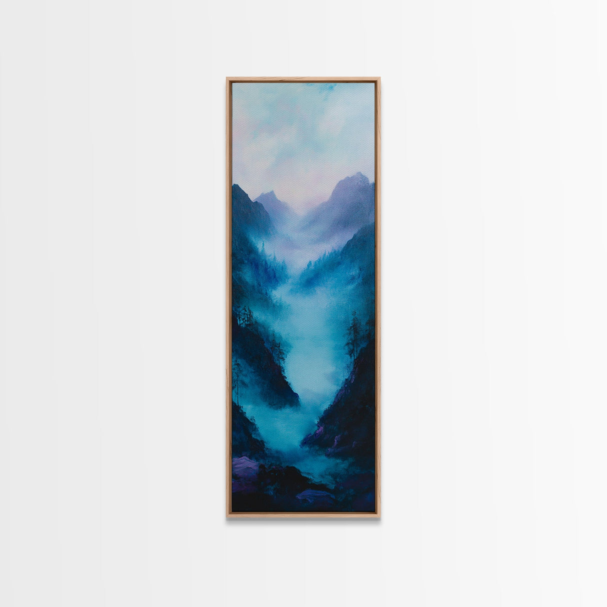 Moody Art, Canvas Print, forest at dusk painting, pine tree art, smoky mountain art, rustic wall art, bedroom art, above bed wall art