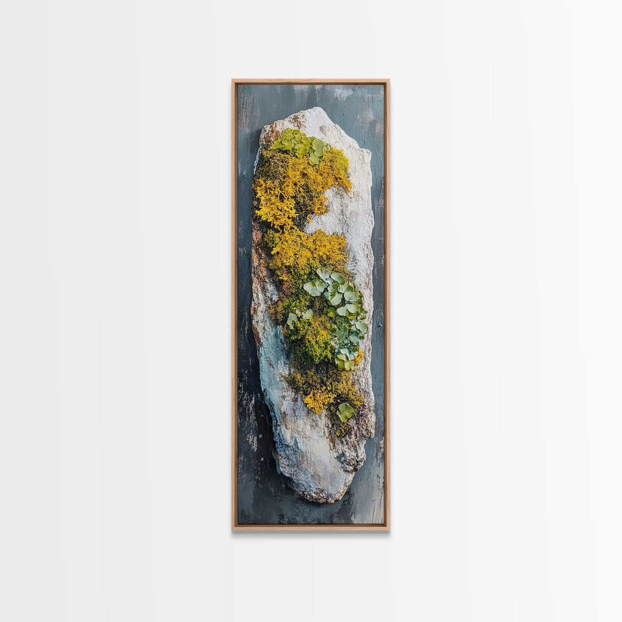 Botanical Art, Framed Canvas Print, wabi sabi art, sage green wall art, whimsical art, minimalist art, long narrow wall art, rustic decor
