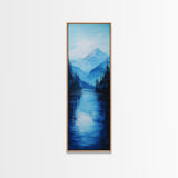 Lake Tahoe Art, Canvas Print, pine tree art, mountain painting, rustic decor, above couch art, panoramic painting, bedroom art