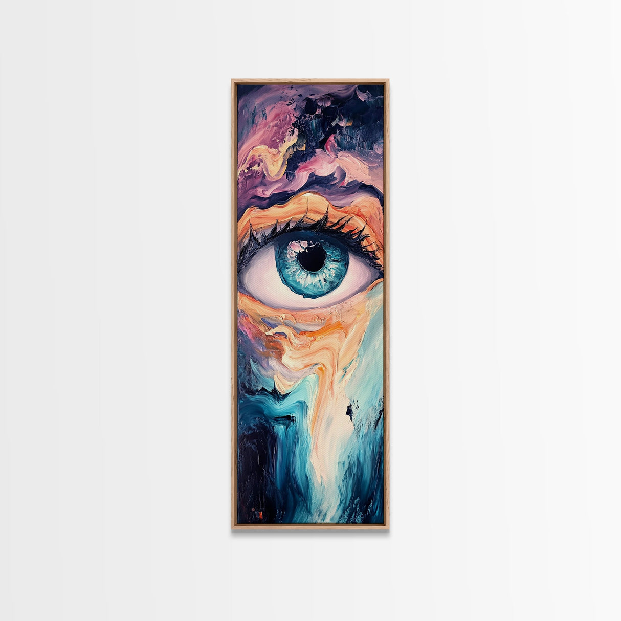 Abstract Surfboard, surf wall art, coastal painting, framed canvas print, beach house decor, minimalist art, extra wide art