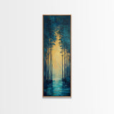 Moody Forest, pine tree art, landscape painting, dark romance painting, nature wall art, forest at dusk painting