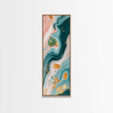 Fluid Art, pink orange wall art, teal wall art, modern abstract painting, contemporary art, fluid acrylic painting, Canvas Print