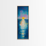 Sunset Over Water, Ocean Painting, Nautical Wall Art, Coastal Decor, Bedroom Art, Gift Idea for Her, Above Sofa Art