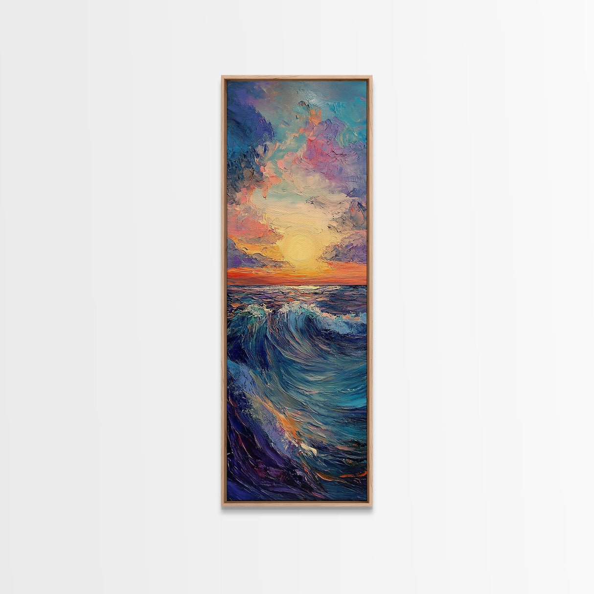Ocean Wave, Coastal Wall Art, Seascape Painting, Surf Wall Art,Extra Wide Art, Bedroom Art, Framed Canvas Print