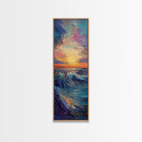 Ocean Wave, Coastal Wall Art, Seascape Painting, Surf Wall Art,Extra Wide Art, Bedroom Art, Framed Canvas Print
