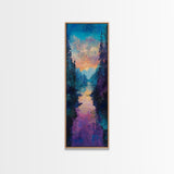 Twilight Mountain, smoky mountain art, pine tree art, framed canvas print, moody art, landscape painting, above bed wall art