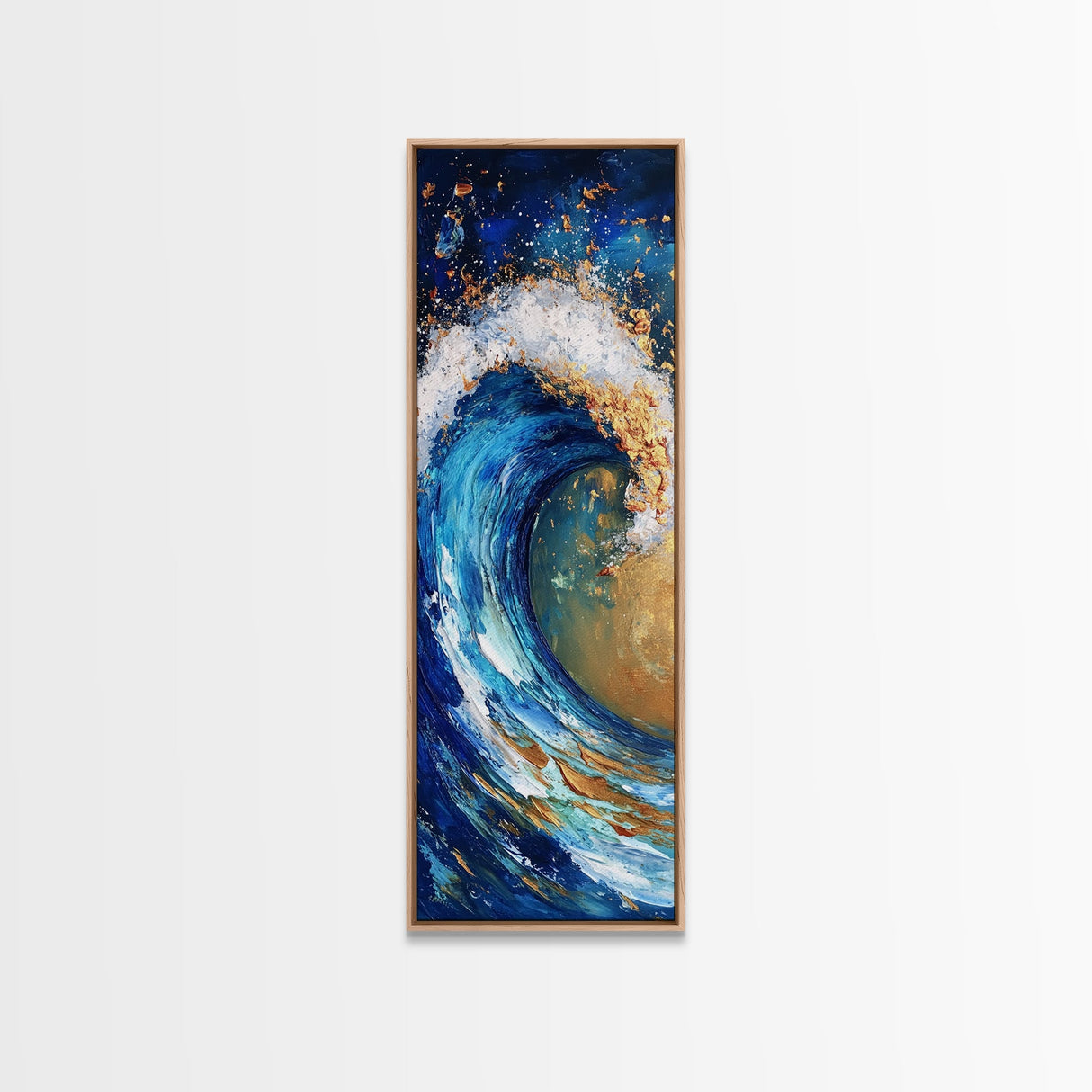 Ocean Wave, coastal decor, nautical painting, seascape painting, blue and green wall art, extra wide art, Canvas Print