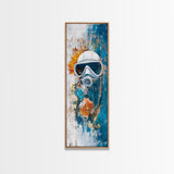 Diver Mask, nautical decor, coastal wall art, surreal art, science art, ocean painting, Framed Canvas Print, abstract artwork