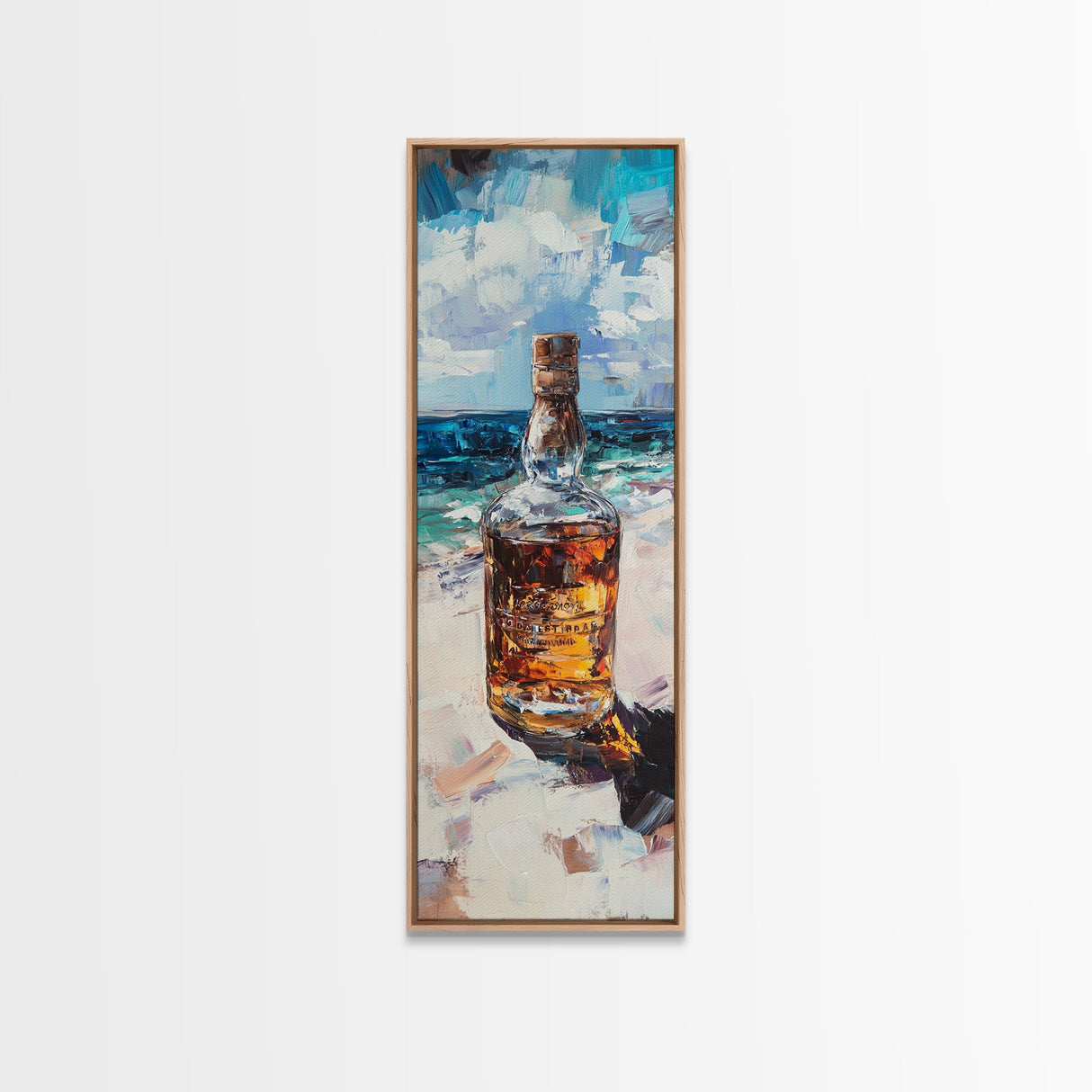 Whiskey Bottle, Espresso Martini Wall Art, Cocktail Art, Moody Art, Rustic Art, Gift Idea for Him, Framed Canvas Print, Bar Wall Art