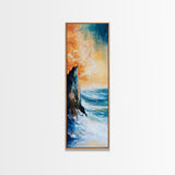 Sunset Cliff, coastal painting, framed canvas print, nautical wall art, seascape painting, landscape painting, ocean art, wall decor