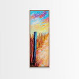 Fenced Path, rustic decor, framed canvas print, landscape painting, autumn painting, farmhouse art, guest room art
