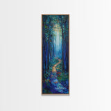 Misty Forest, pine tree art, framed canvas print, forest at dusk painting, wabi sabi art, landscape painting, moody art