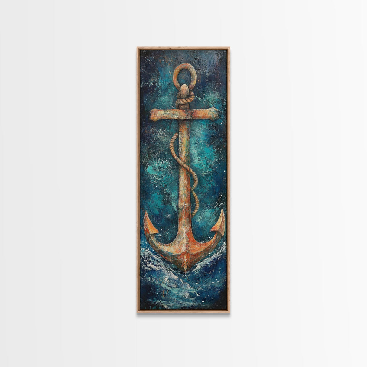 Anchor, Nautical Decor, Framed Canvas Print, nautical wall art, coastal decor, maritime art, rustic wall art, beach house decor, gift idea