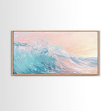 Ocean Wave Painting, Coastal Wall Art, Surf Wall Art, Nautical Decor, Framed Canvas Print, Seascape Painting, Extra Wide Art