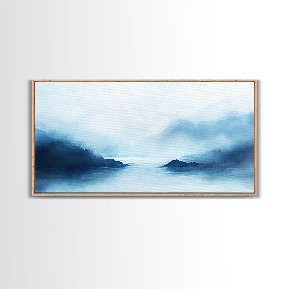 Misty Mountains, Moody Landscape, Lake Tahoe Art, Wabi Sabi Art, Extra Wide Wall Art, Coastal Wall Art, Canvas Print, Bedroom Art
