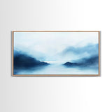 Misty Mountains, Moody Landscape, Lake Tahoe Art, Wabi Sabi Art, Extra Wide Wall Art, Coastal Wall Art, Canvas Print, Bedroom Art