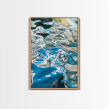 Water Reflection, abstract art, teal wall art, coastal decor, wabi sabi art, minimalist art, framed canvas print, wall decor