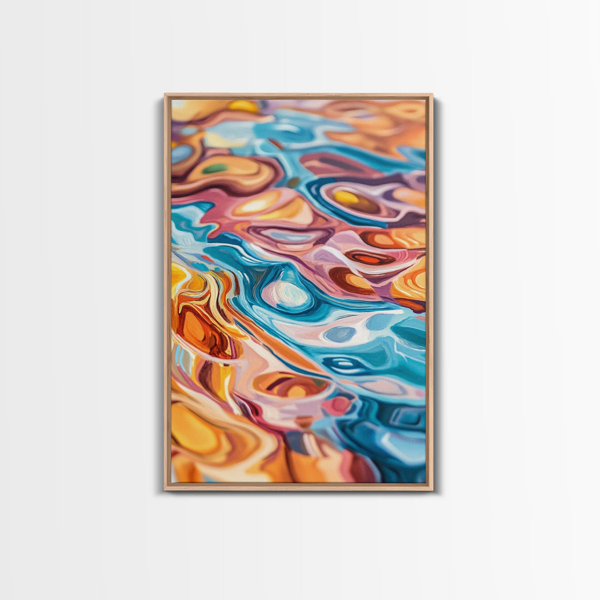 Abstract Swirls, Colorful Wall Art, Canvas Print, Geometric Art, Teal Wall Art, Whimsical Art, Psychedelic Painting, Modern Decor